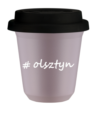 Kubek 80 ml LAWENDOWY Olsztyn z pokrywką czarna
