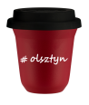 Kubek 240 ml CZERWONY Olsztyn z pokrywką czarna kubek termiczny na kawe | 75,00 zł