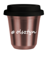 Kubek 150 ml RÓŻOWE ZŁOTO Olsztyn z pokrywką czarna kubek termiczny na kawe | 70,00 zł