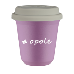 Cup 150 ml LILAC "Opole", with white lid