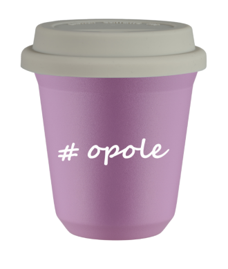 Kubek 150 ml LILIOWY Opole z pokrywką biala