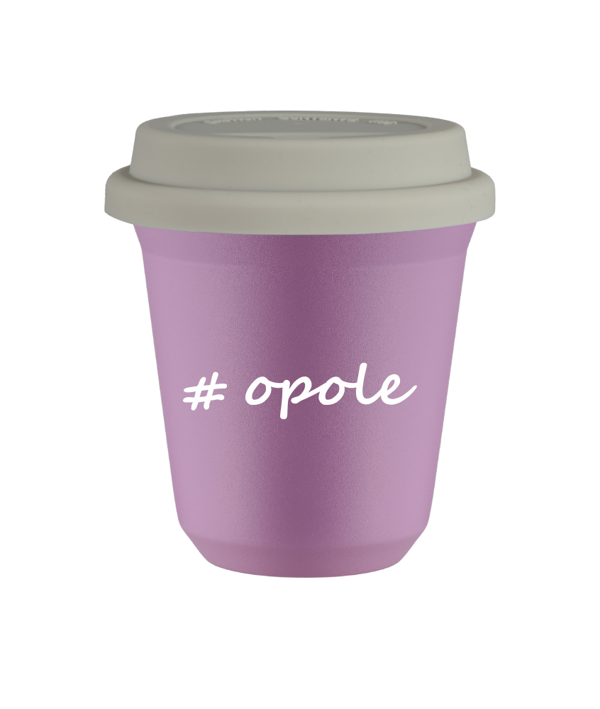 Cup 150 ml LILAC "Opole", with white lid
