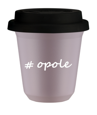Kubek 80 ml LAWENDOWY Opole z pokrywką czarna