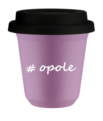 Kubek 240 ml LILIOWY Opole z pokrywką czarna