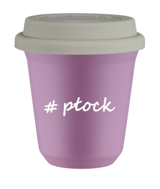 Kubek 240 ml LILIOWY Płock z pokrywką biala