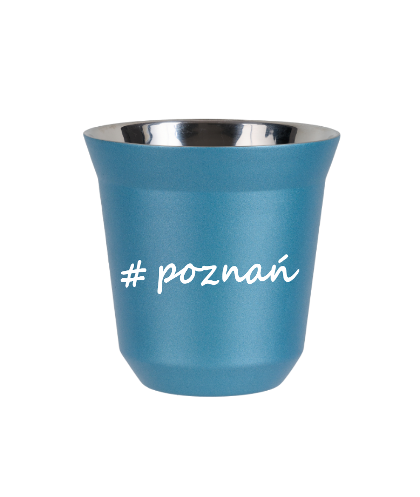 Kubek 80 ml BŁĘKITNY METALIC Poznań kubek termiczny na kawe | 65,00 zł Kubek 80 ml BŁĘKITNY METALIC Poznań kubek termiczny na kawe | 65,00 zł