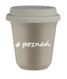 Kubek 150 ml BEŻOWY Poznań z pokrywką biala kubek termiczny na kawe | 70,00 zł