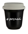 Kubek 150 ml CZARNY Poznań z pokrywką biala kubek termiczny na kawe | 70,00 zł