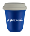 Kubek 80 ml NIEBIESKI Poznań z pokrywką biala kubek termiczny na kawe | 70,00 zł