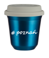 Kubek 150 ml NIEBIESKI METALIC Poznań z pokrywką biala kubek termiczny na kawe | 70,00 zł