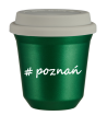 Kubek 150 ml ZIELONY METALIC Poznań z pokrywką biala kubek termiczny na kawe | 70,00 zł