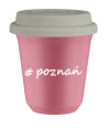 Kubek 80 ml RÓŻOWY Poznań z pokrywką biala kubek termiczny na kawe | 70,00 zł