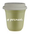 Kubek 150 ml PISTACJOWY Poznań z pokrywką biala kubek termiczny na kawe | 70,00 zł