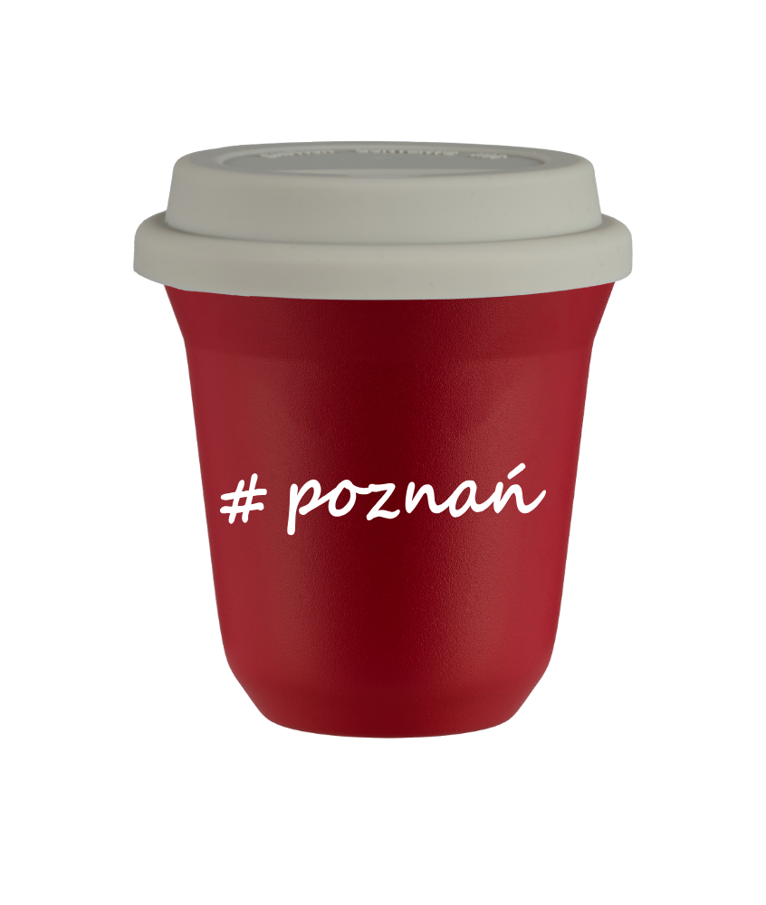 Kubek 240 ml CZERWONY Poznań z pokrywką biala kubek termiczny na kawe | 75,00 zł Kubek 240 ml CZERWONY Poznań z pokrywką biala kubek termiczny na kawe | 75,00 zł