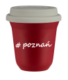 Kubek 240 ml CZERWONY Poznań z pokrywką biala kubek termiczny na kawe | 75,00 zł
