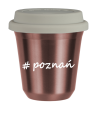 Kubek 80 ml RÓŻOWE ZŁOTO Poznań z pokrywką biala kubek termiczny na kawe | 70,00 zł