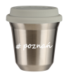 Kubek 240 ml SREBRNY Poznań z pokrywką biala kubek termiczny na kawe | 75,00 zł