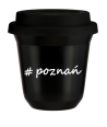 Kubek 150 ml CZARNY Poznań z pokrywką czarna kubek termiczny na kawe | 70,00 zł