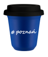 Kubek 150 ml NIEBIESKI Poznań z pokrywką czarna kubek termiczny na kawe | 70,00 zł