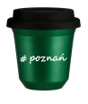 Kubek 240 ml ZIELONY METALIC Poznań z pokrywką czarna kubek termiczny na kawe | 75,00 zł