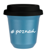 Kubek 150 ml BŁĘKITNY METALIC Poznań z pokrywką czarna kubek termiczny na kawe | 70,00 zł