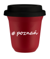 Kubek 240 ml CZERWONY Poznań z pokrywką czarna kubek termiczny na kawe | 75,00 zł