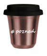 Kubek 80 ml RÓŻOWE ZŁOTO Poznań z pokrywką czarna kubek termiczny na kawe | 70,00 zł