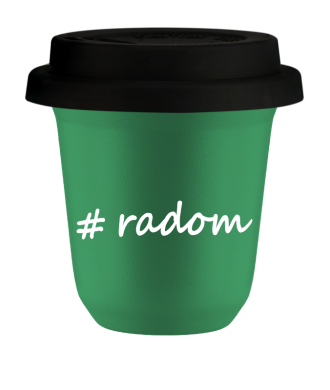 Kubek 240 ml ZIELONY Radom z pokrywką czarna