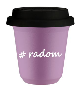 Kubek 150 ml LILIOWY Radom z pokrywką czarna