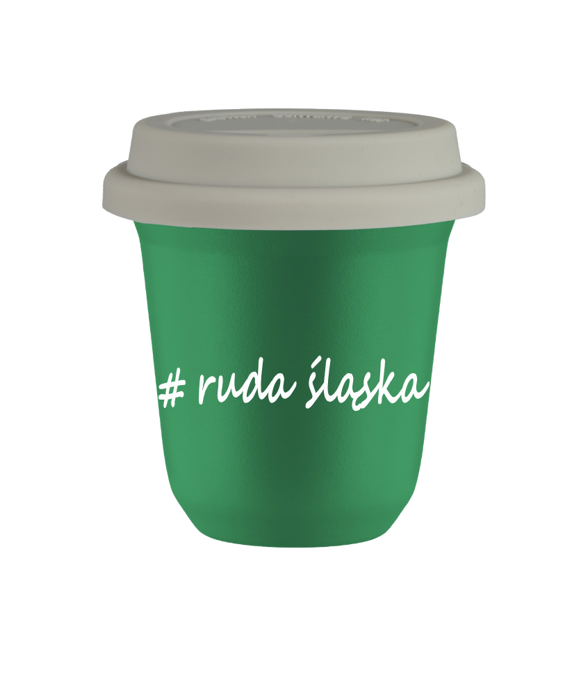 Kubek 240 ml ZIELONY Ruda Śląska z pokrywką biala kubek termiczny na kawe | 75,00 zł Kubek 240 ml ZIELONY Ruda Śląska z pokrywką biala kubek termiczny na kawe | 75,00 zł