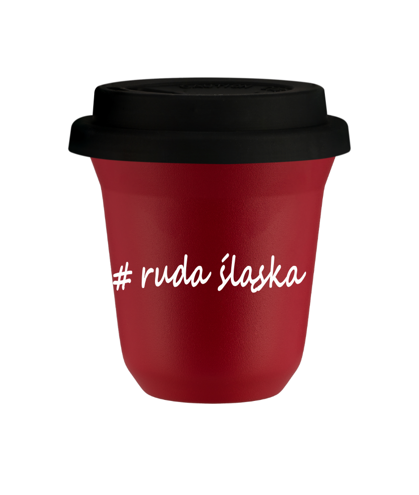 Kubek 150 ml CZERWONY Ruda Śląska z pokrywką czarna kubek termiczny na kawe | 70,00 zł Kubek 150 ml CZERWONY Ruda Śląska z pokrywką czarna kubek termiczny na kawe | 70,00 zł