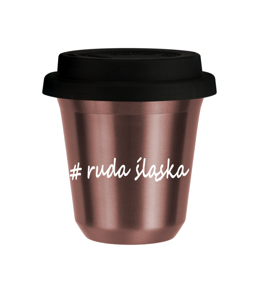 Kubek 240 ml RÓŻOWE ZŁOTO Ruda Śląska z pokrywką czarna kubek termiczny na kawe | 75,00 zł Kubek 240 ml RÓŻOWE ZŁOTO Ruda Śląska z pokrywką czarna kubek termiczny na kawe | 75,00 zł
