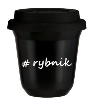Kubek 240 ml CZARNY Rybnik z pokrywką czarna
