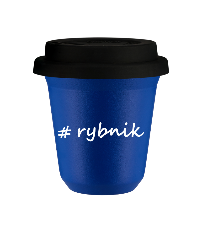 Kubek 150 ml NIEBIESKI Rybnik z pokrywką czarna kubek termiczny na kawe | 70,00 zł Kubek 150 ml NIEBIESKI Rybnik z pokrywką czarna kubek termiczny na kawe | 70,00 zł