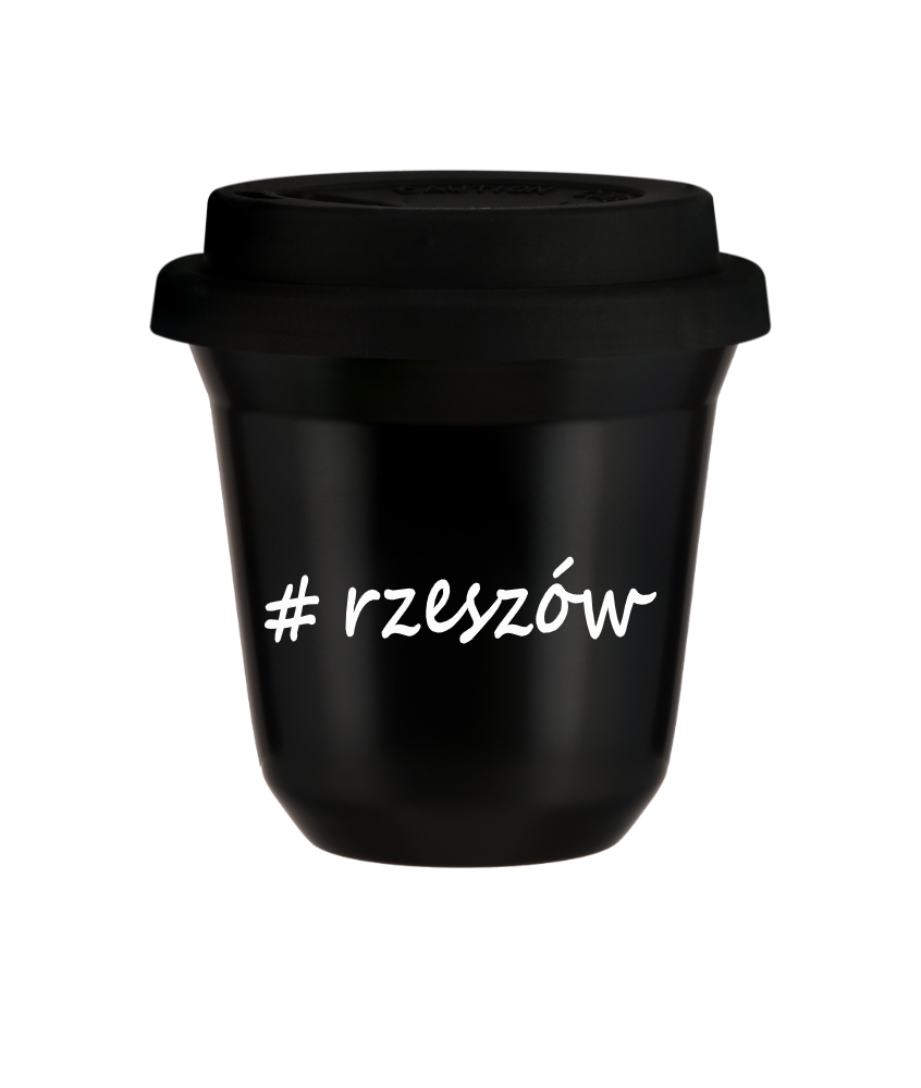 Kubek 150 ml CZARNY Rzeszów z pokrywką czarna kubek termiczny na kawe | 70,00 zł Kubek 150 ml CZARNY Rzeszów z pokrywką czarna kubek termiczny na kawe | 70,00 zł