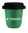 Kubek 240 ml ZIELONY Rzeszów z pokrywką czarna kubek termiczny na kawe | 75,00 zł