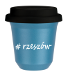 Kubek 240 ml BŁĘKITNY METALIC Rzeszów z pokrywką czarna kubek termiczny na kawe | 75,00 zł
