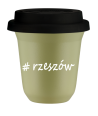 Kubek 240 ml PISTACJOWY Rzeszów z pokrywką czarna kubek termiczny na kawe | 75,00 zł