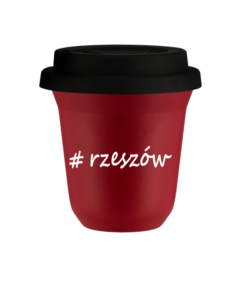 Kubek 240 ml CZERWONY Rzeszów z pokrywką czarna kubek termiczny na kawe | 75,00 zł Kubek 240 ml CZERWONY Rzeszów z pokrywką czarna kubek termiczny na kawe | 75,00 zł