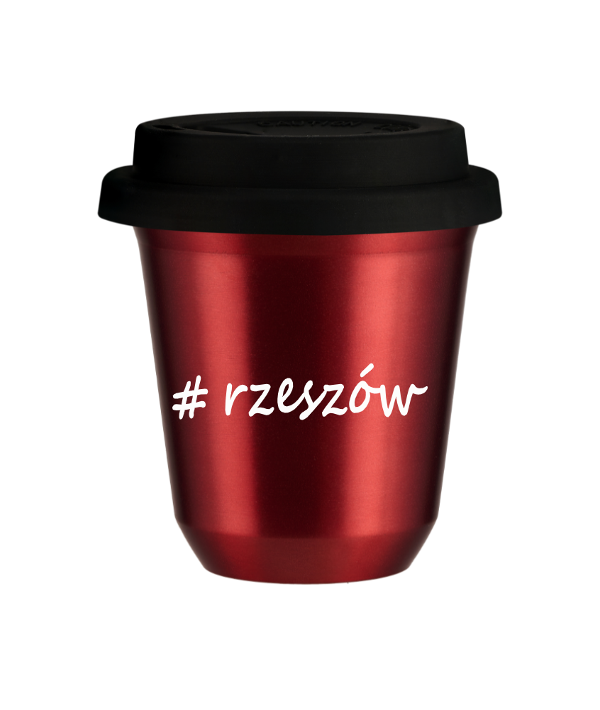 Kubek 150 ml CZERWONY METALIC Rzeszów z pokrywką czarna kubek termiczny na kawe | 70,00 zł Kubek 150 ml CZERWONY METALIC Rzeszów z pokrywką czarna kubek termiczny na kawe | 70,00 zł