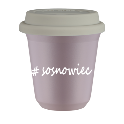 Cup 240 ml LAVENDER "Sosnowiec", with white lid