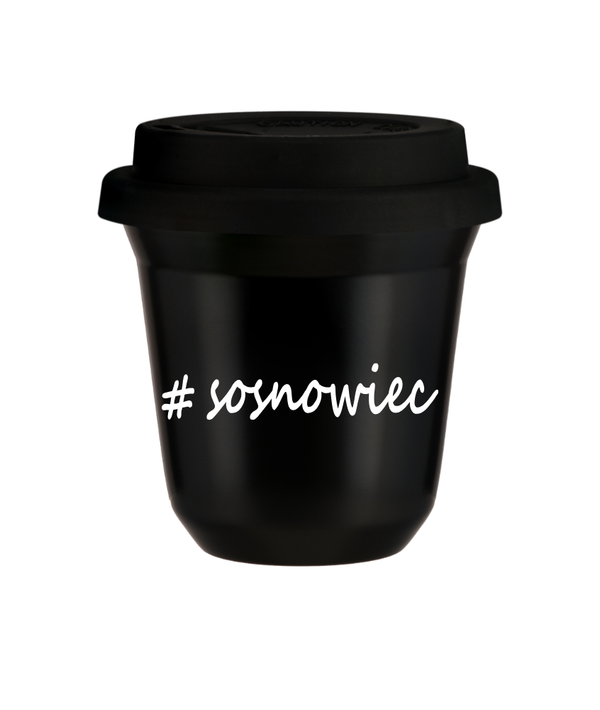 Kubek 240 ml CZARNY Sosnowiec z pokrywką czarna kubek termiczny na kawe | 75,00 zł Kubek 240 ml CZARNY Sosnowiec z pokrywką czarna kubek termiczny na kawe | 75,00 zł