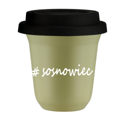 Cup 240 ml PISTACHIO "Sosnowiec", with black lid