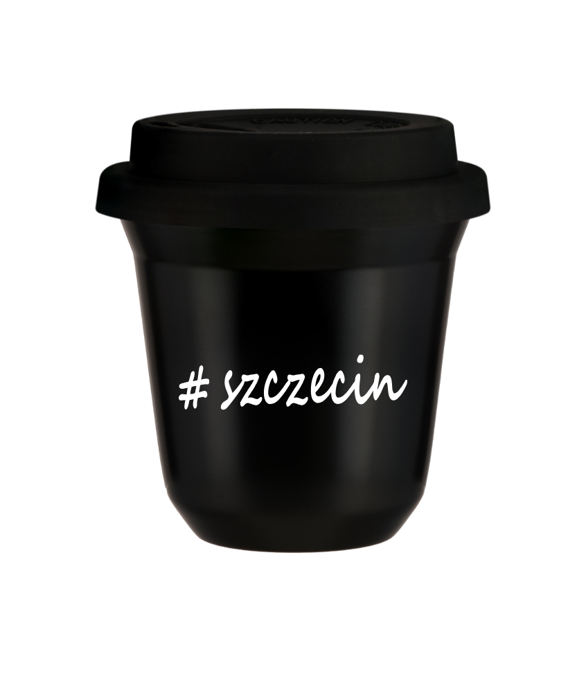 Kubek 80 ml CZARNY Szczecin z pokrywką czarna kubek termiczny na kawe | 70,00 zł Kubek 80 ml CZARNY Szczecin z pokrywką czarna kubek termiczny na kawe | 70,00 zł