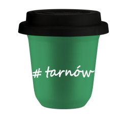 Cup 240 ml GREEN "Tarnów", with black lid