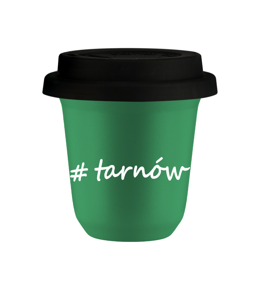 Cup 240 ml GREEN "Tarnów", with black lid