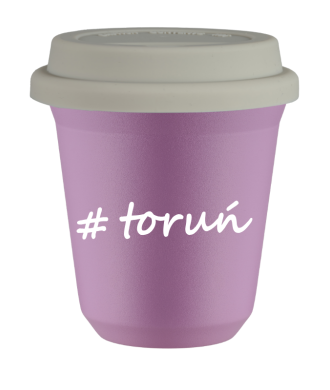 Kubek 240 ml LILIOWY Toruń z pokrywką biala