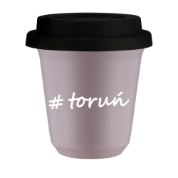 Cup 240 ml LAVENDER "Toruń", with black lid