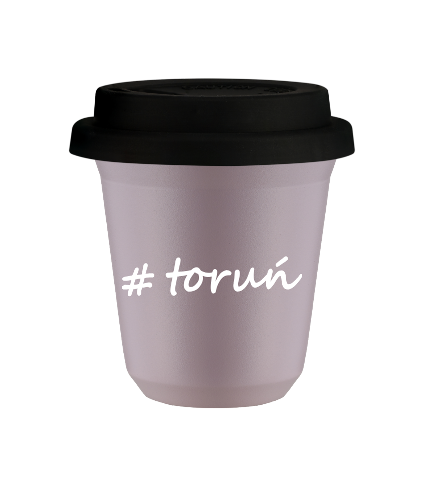 Cup 240 ml LAVENDER "Toruń", with black lid