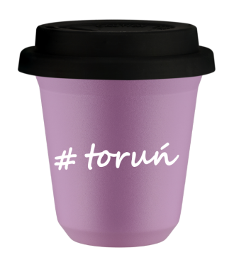 Kubek 80 ml LILIOWY Toruń z pokrywką czarna